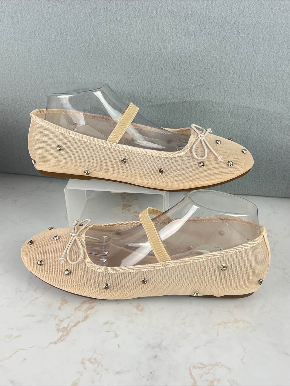 NEW Project Cloud Nude Amity A Sheer Mesh Ballet Flat Slip On Shoe 10